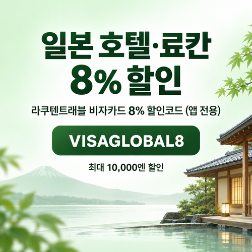 라쿠텐트래블 비자카드 8% 할인코드